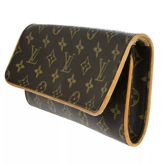 LOUIS VUITTON Pochette Twin GM 2Way Shoulder Bag Monogram Brown - Picture 3 of 14